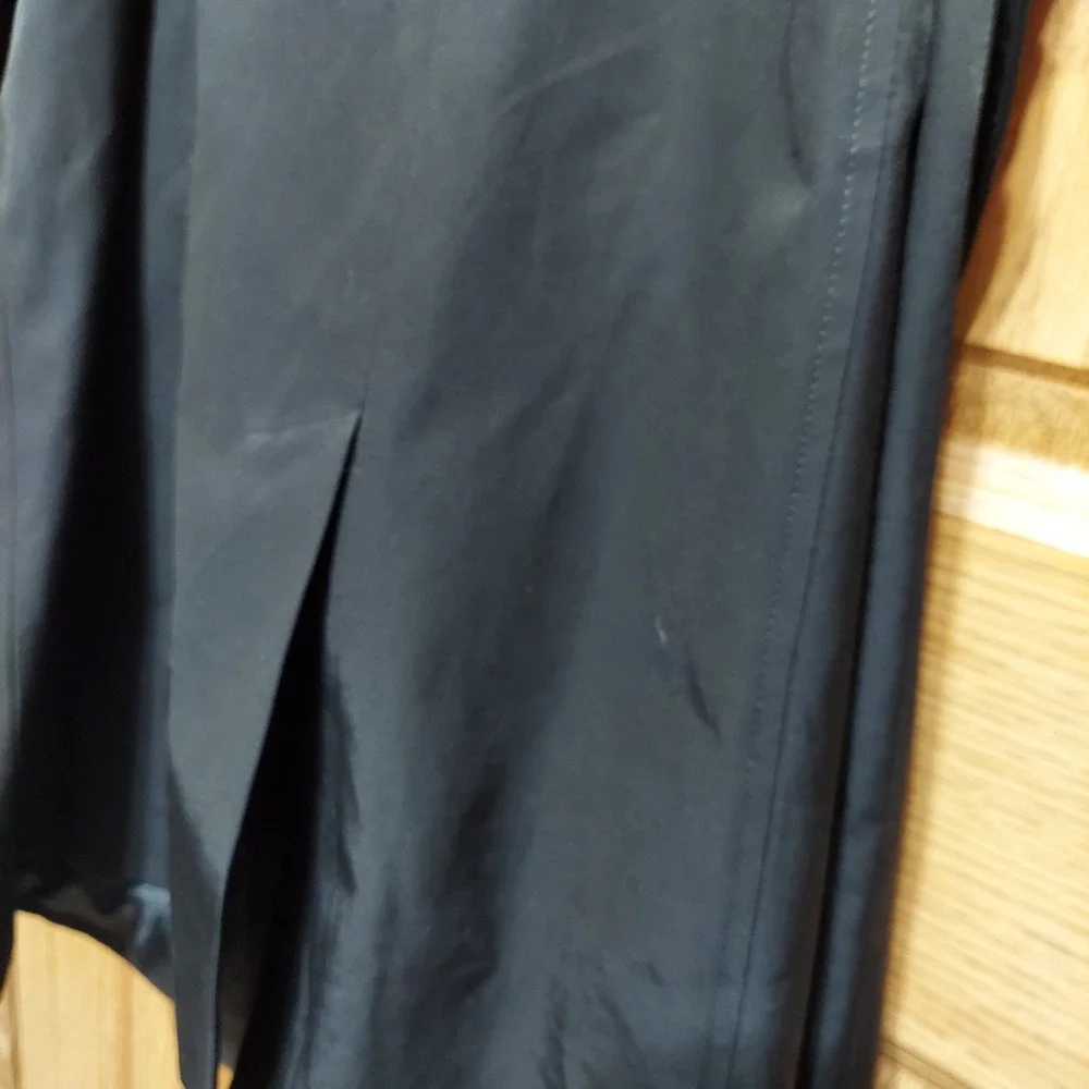 NWOT Dennis by Dennis Basso Trench Coat Womens Med‎ Black Tweed Trim Belted Chic